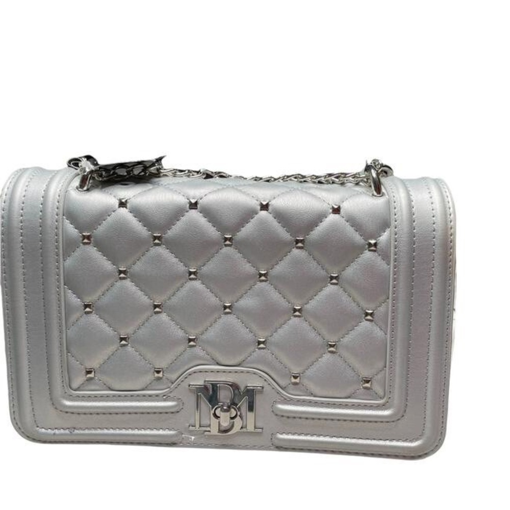 Badgley Mischka Metallic Grey Crossbody With Bombe Bag 10"L x 3.5"W x 6"H